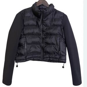 Zara Black Puffer Down Bomber Jacket Large